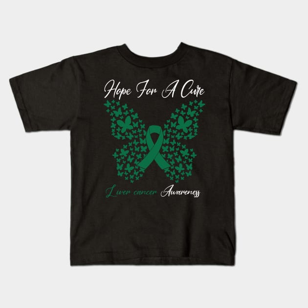 Hope For A Cure Butterfly Gift 3 Liver cancer Kids T-Shirt by HomerNewbergereq